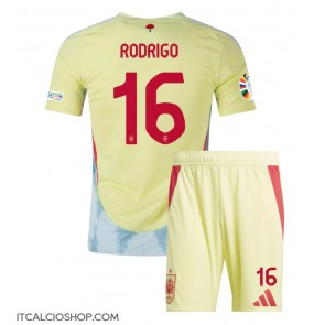 Spagna Rodri Hernandez #16 Seconda Maglia Bambino Europei 2024 Manica Corta (+ Pantaloni corti)